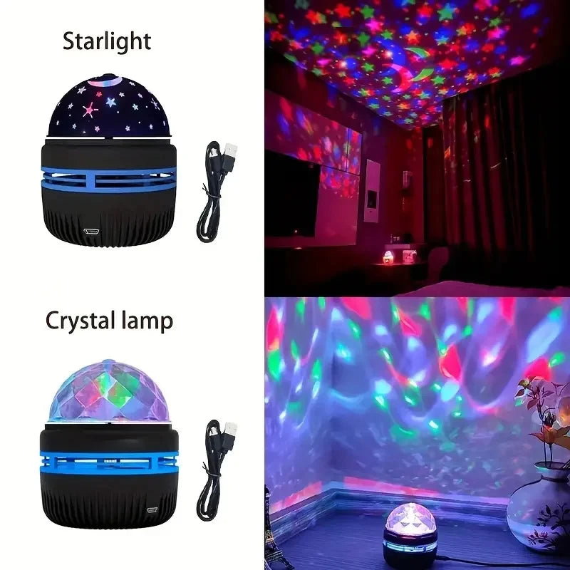 Projetor de estrelas, projetor de galáxias, projetor de ondas do oceano, luz noturna para decoração de quarto com padrões de 7 cores