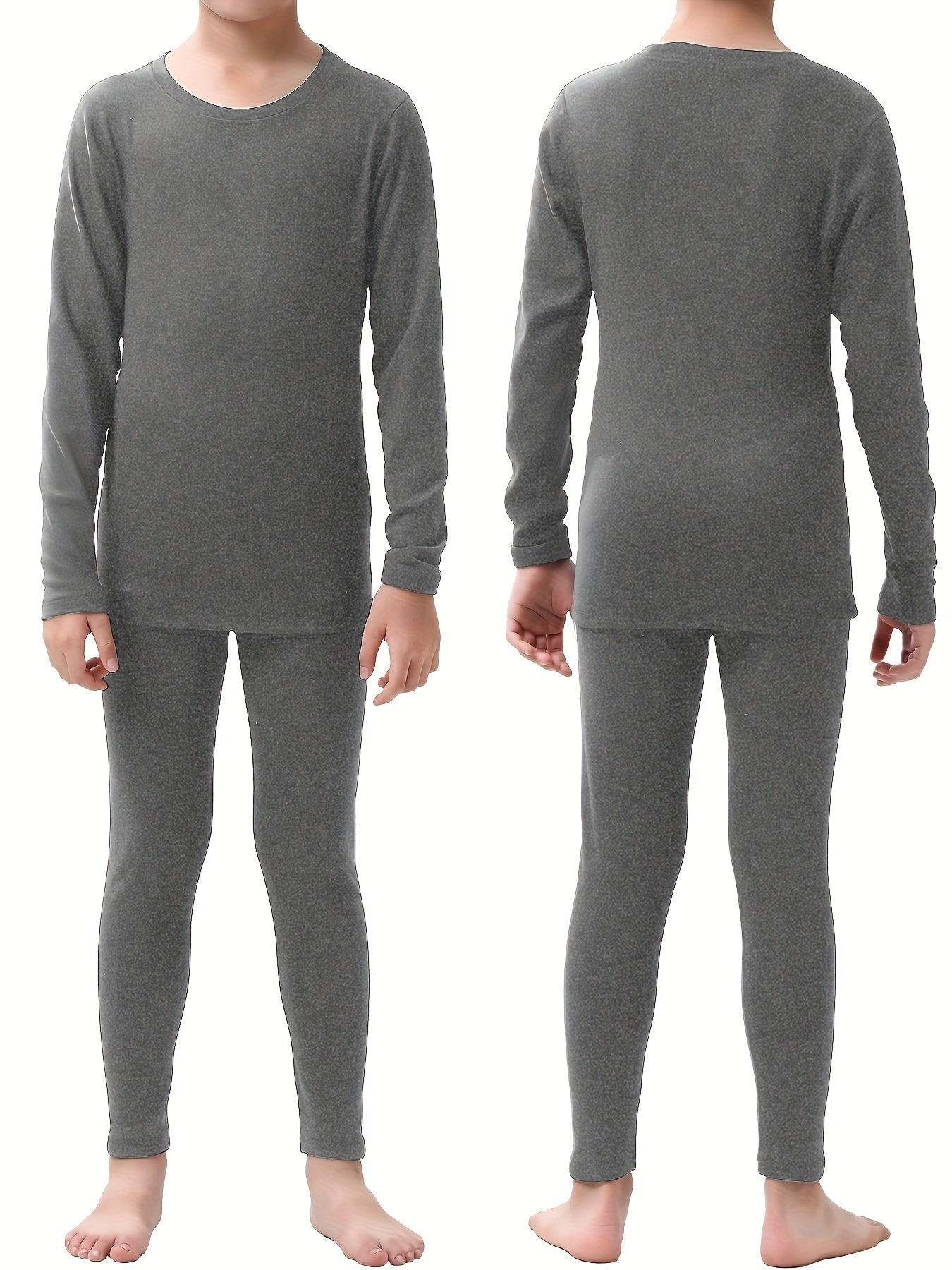Conjunto de roupa íntima térmica de lã dupla face para crianças