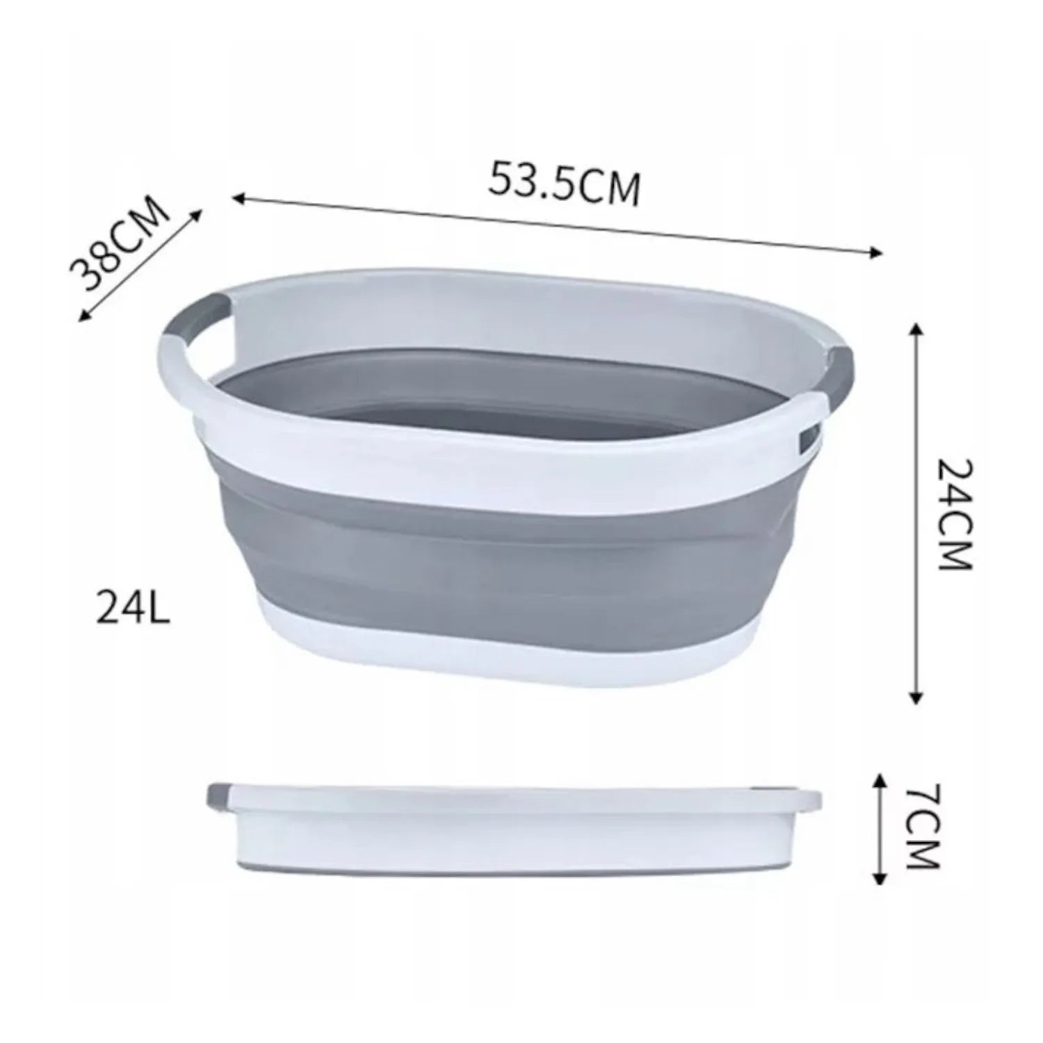 Cesto de roupa suja dobrável de silicone, 24L
