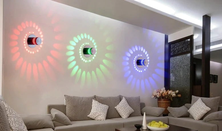 Luminária de Parede para Corredor com LED que Muda de Cor
