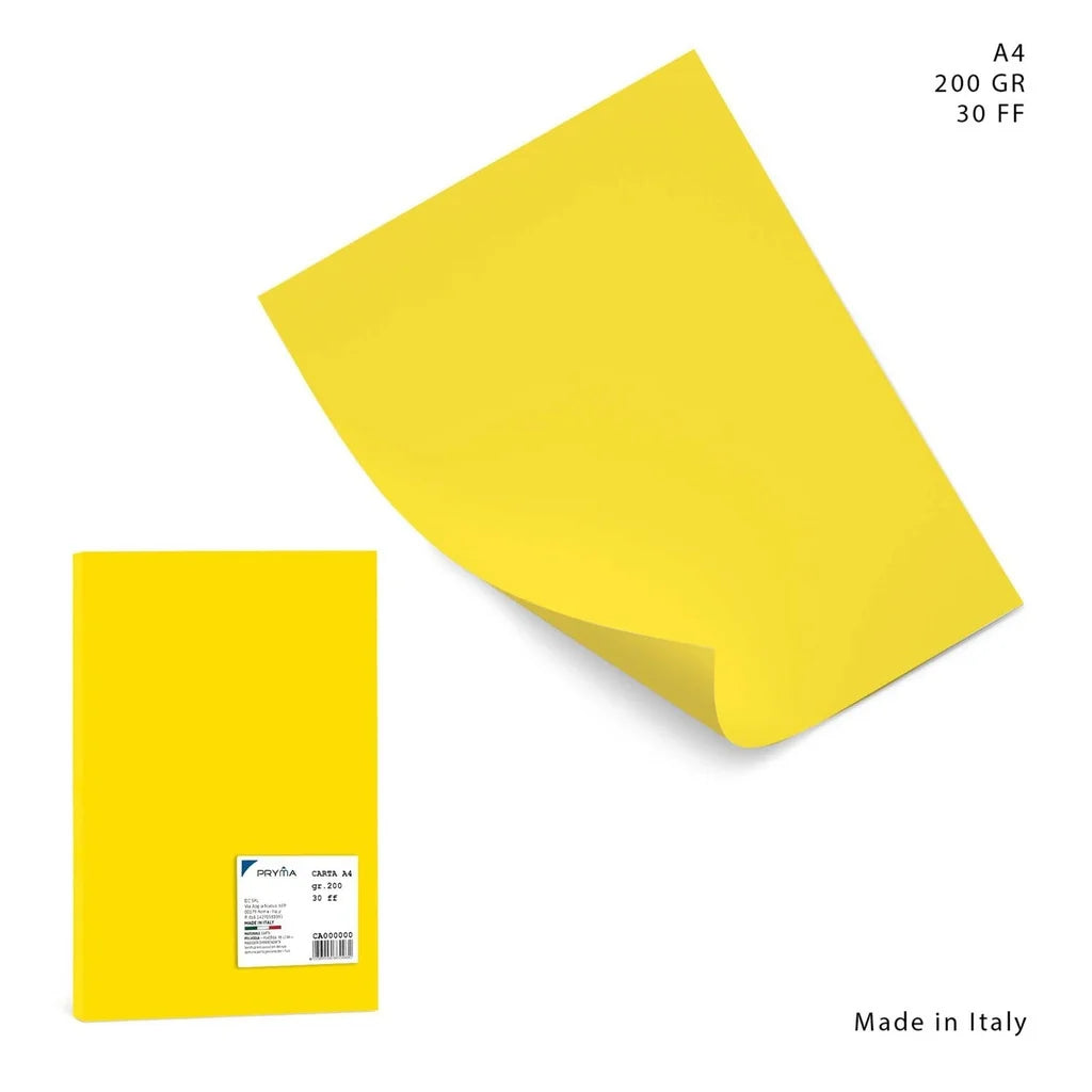 Papel colorido A4 200g, 30 folhas, amarelo