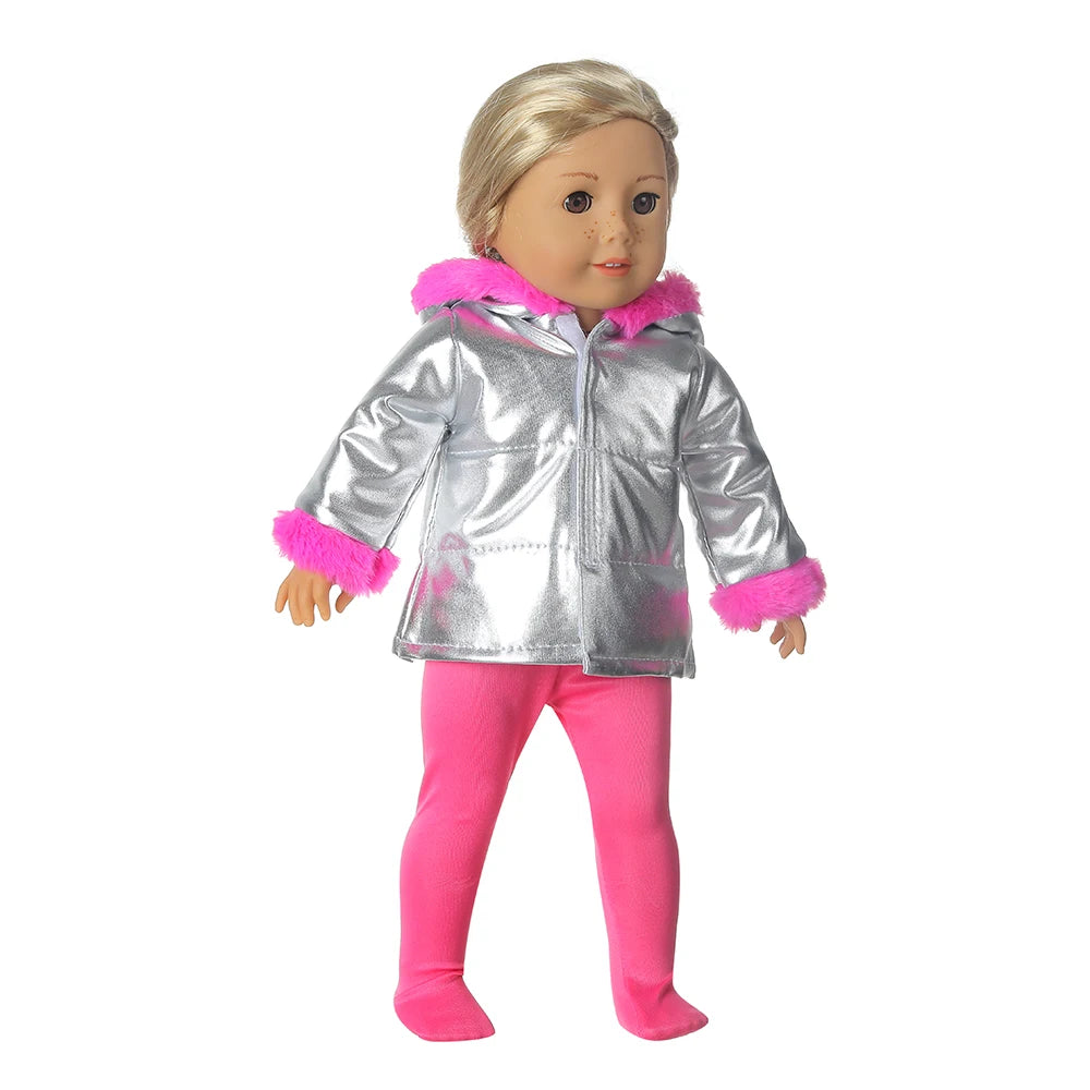 Acessórios fofos para bonecas, 18 polegadas, boneca americana, cobertura para orelhas, desenho amarelo, rosto sorridente, roupas de inverno para boneca recém-nascida de 43 cm