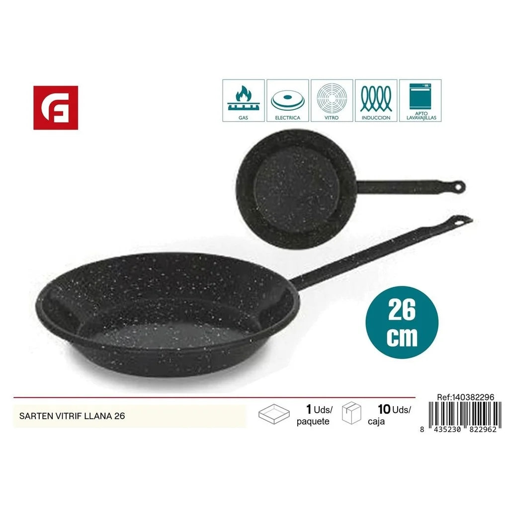 26cm Flat Glazed Frying Pan - Cookware