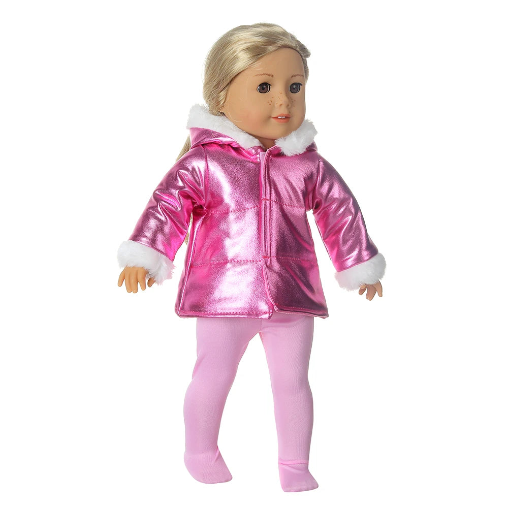 Acessórios fofos para bonecas, 18 polegadas, boneca americana, cobertura para orelhas, desenho amarelo, rosto sorridente, roupas de inverno para boneca recém-nascida de 43 cm