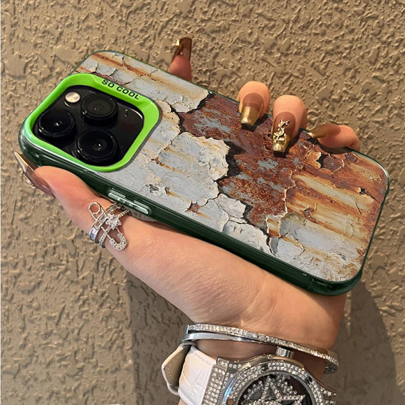 Retro Industrial Style Rusty Phone Case for IPhone 16 15 14 13 12 11 Pro Max Mini X XR XSMAX 8 7 Plus Anti Fall Matte Back Cover