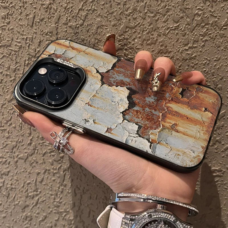 Retro Industrial Style Rusty Phone Case for IPhone 16 15 14 13 12 11 Pro Max Mini X XR XSMAX 8 7 Plus Anti Fall Matte Back Cover