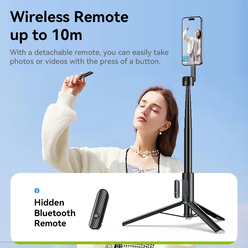 Tripé extensível para selfies com stick magnético para iPhone 16, 15, 14 e 13 para fotografia e vlog/ Ulanzi MG-002 Max 1,64 m / MG-003 Pro 1,36 m