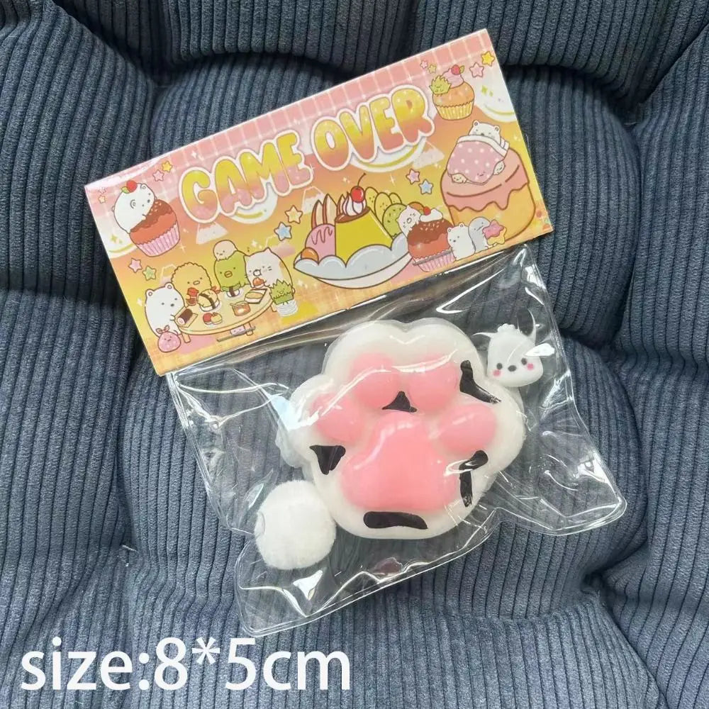 NOVO Brinquedo Fidget Anti-stress Mini Kawaii Pata de Gato TPR Pata de Gato Pequena Rosa Bonito Pé de Gato Brinquedo de Descompressão Brinquedo de Apertar