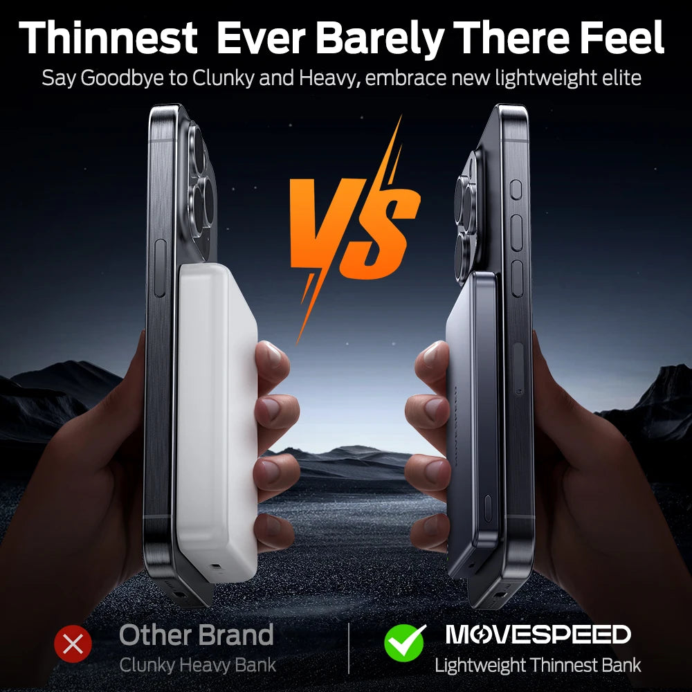 S10 10000mAh PowerBank MOVESPEED Magnético para iPhone 16 Samsung