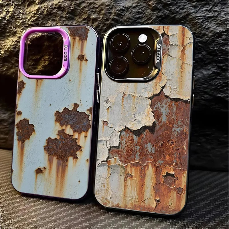 Retro Industrial Style Rusty Phone Case for IPhone 16 15 14 13 12 11 Pro Max Mini X XR XSMAX 8 7 Plus Anti Fall Matte Back Cover