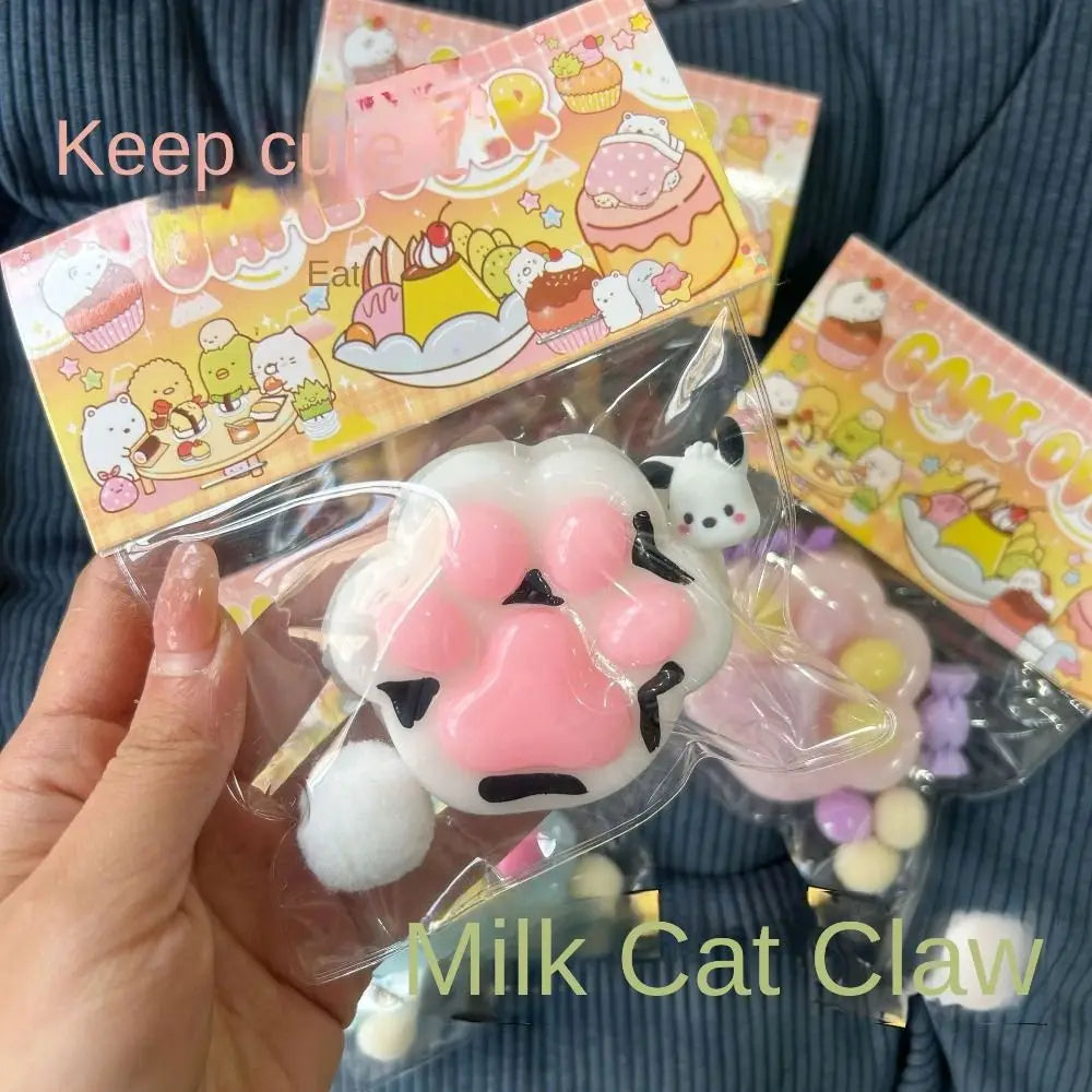 NOVO Brinquedo Fidget Anti-stress Mini Kawaii Pata de Gato TPR Pata de Gato Pequena Rosa Bonito Pé de Gato Brinquedo de Descompressão Brinquedo de Apertar