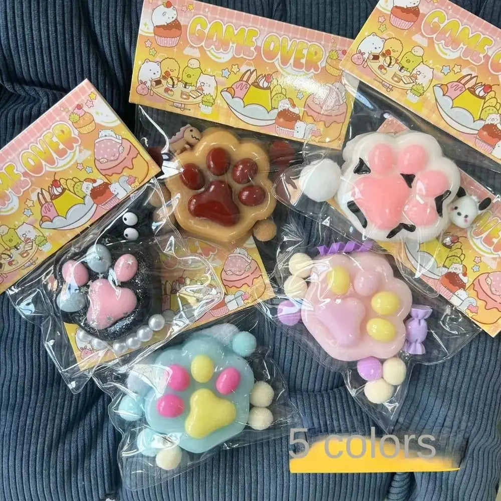 NOVO Brinquedo Fidget Anti-stress Mini Kawaii Pata de Gato TPR Pata de Gato Pequena Rosa Bonito Pé de Gato Brinquedo de Descompressão Brinquedo de Apertar