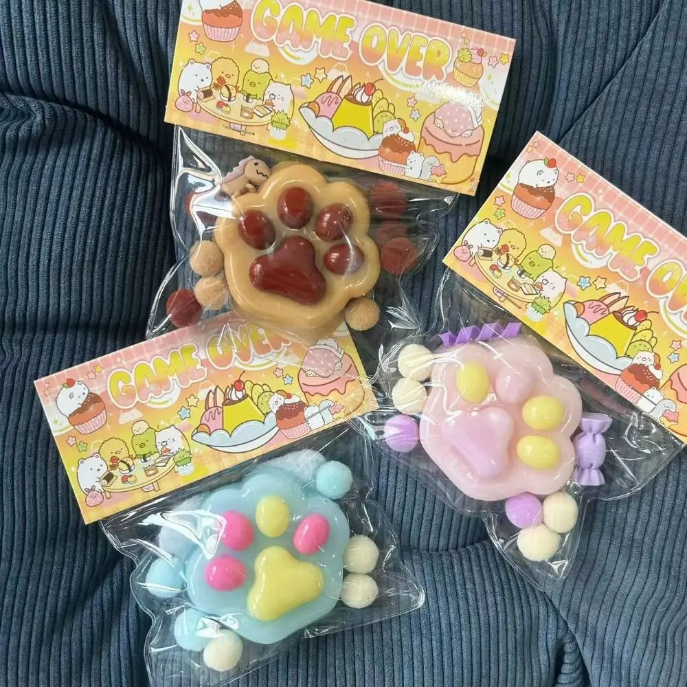 NOVO Brinquedo Fidget Anti-stress Mini Kawaii Pata de Gato TPR Pata de Gato Pequena Rosa Bonito Pé de Gato Brinquedo de Descompressão Brinquedo de Apertar